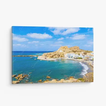 Cuadro en lienzo vista costera de Finiki en Karpathos – Pixers®