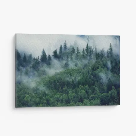Cuadro en lienzo bosque en la niebla, calma montañosa – Pixers®