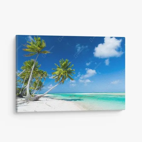 Cuadro en lienzo paraíso tropical con palmeras – Pixers®