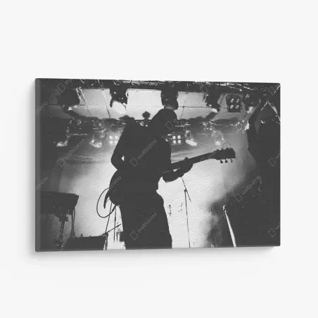Cuadro en lienzo silueta de guitarrista en concierto – Pixers®