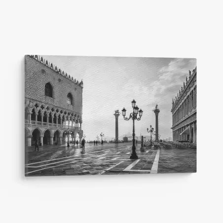 Cuadro en lienzo místico amanecer en la plaza de San Marcos, Venecia – Pixers®
