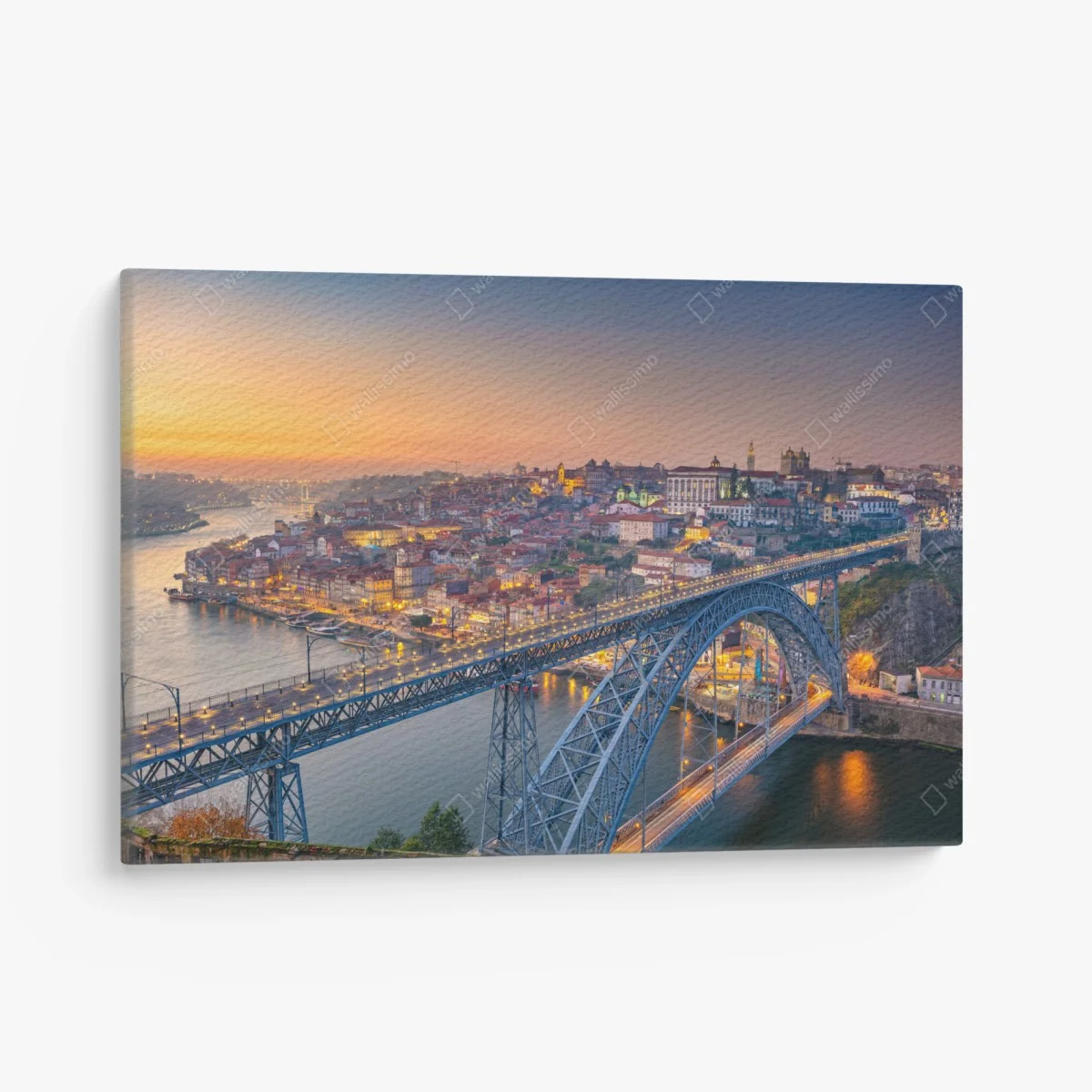 Cuadro en lienzo puesta de sol en Oporto con puente iluminado – Pixers® Cuadro en lienzo puesta de sol en Oporto con puente iluminado – Pixers®