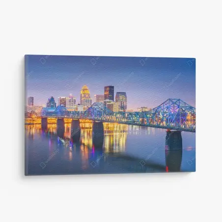 Cuadro en lienzo horizonte de Louisville al anochecer – Pixers®
