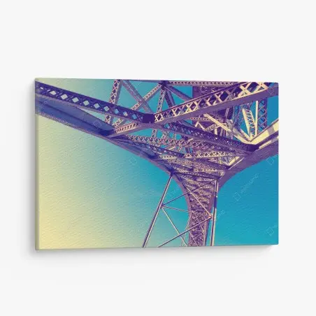Cuadro en lienzo perspectiva metálica: geometría del puente – Pixers®