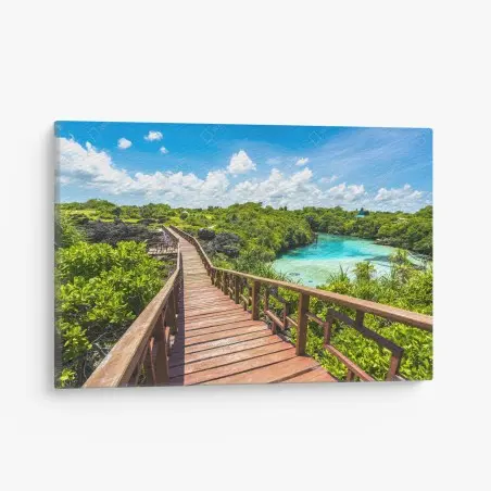 Cuadro en lienzo pasarela hacia el paraíso tropical – Pixers®