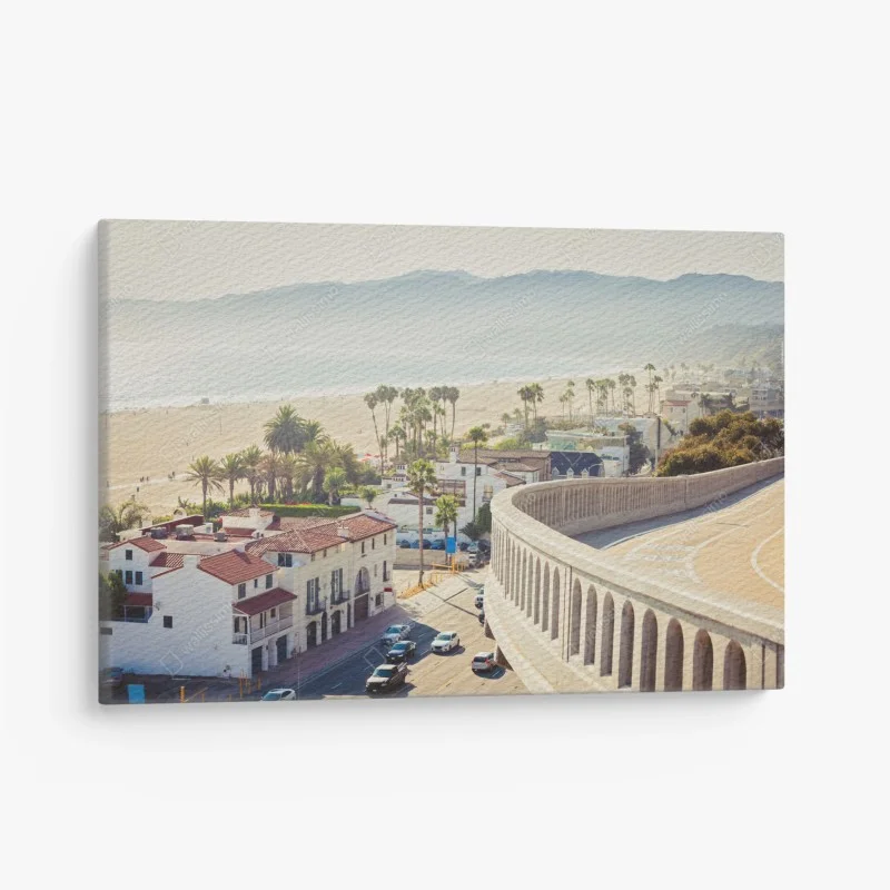 Cuadro en lienzo vistas costeras de Santa Monica al océano
