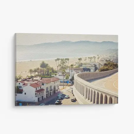 Cuadro en lienzo vistas costeras de Santa Monica al océano – Pixers®