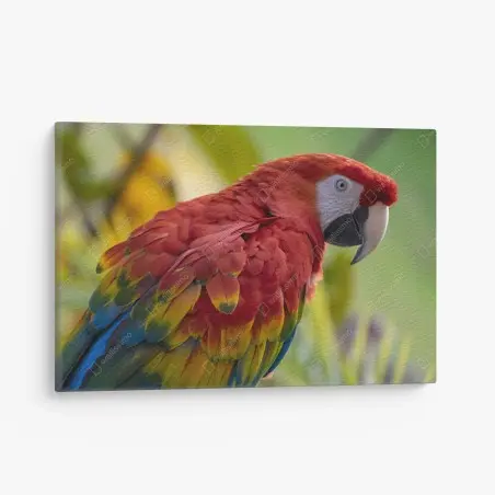 Cuadro en lienzo guacamayo escarlata de plumaje vibrante – Pixers®