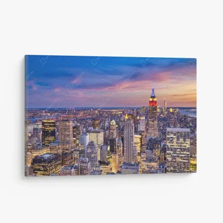 Cuadro en lienzo puesta de sol en Midtown de Nueva York con Empire State – Pixers®