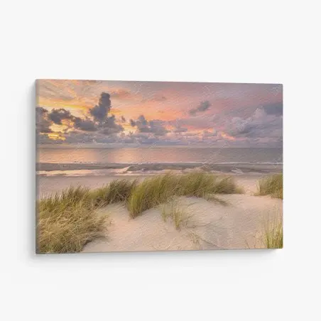 Cuadro en lienzo puesta de sol sobre las dunas de Zeeland – Pixers®