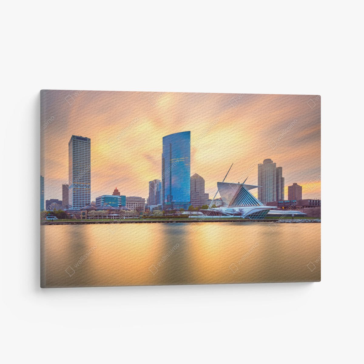 Cuadro en lienzo atardecer dorado en Milwaukee – Pixers®