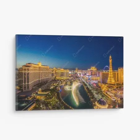 Cuadro en lienzo panorámica nocturna del strip de Las Vegas – Pixers®