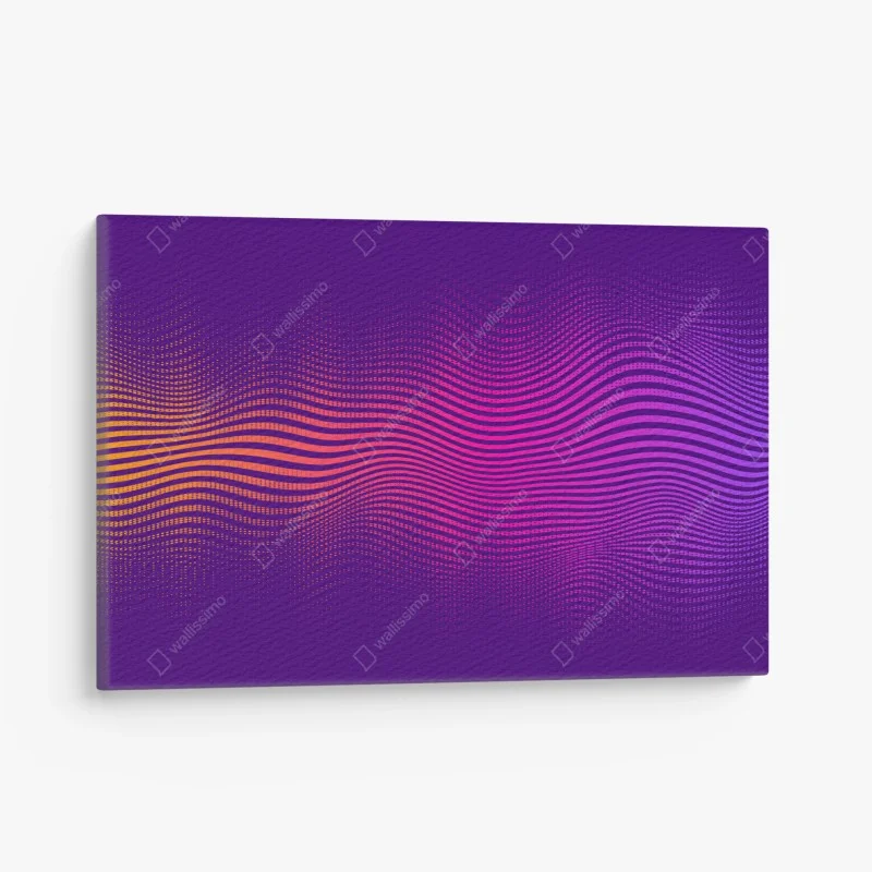 Cuadro en lienzo ondas de color vibrante sobre fondo morado
