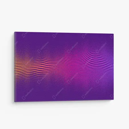 Cuadro en lienzo ondas de color vibrante sobre fondo morado – Pixers®