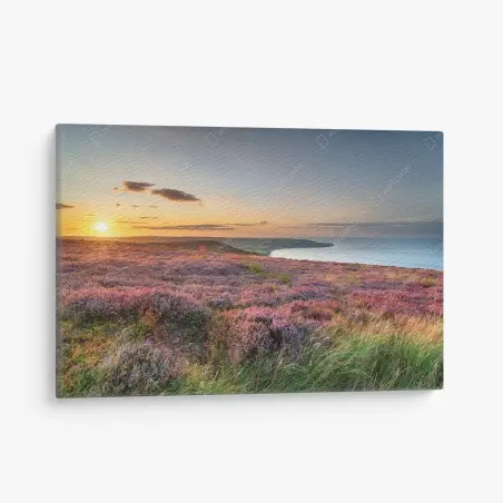 Cuadro en lienzo atardecer sobre brezos en North York Moors – Pixers®