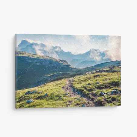Cuadro en lienzo sendero hacia Monte Piana al amanecer en Tre Cime Di Lavaredo – Pixers®