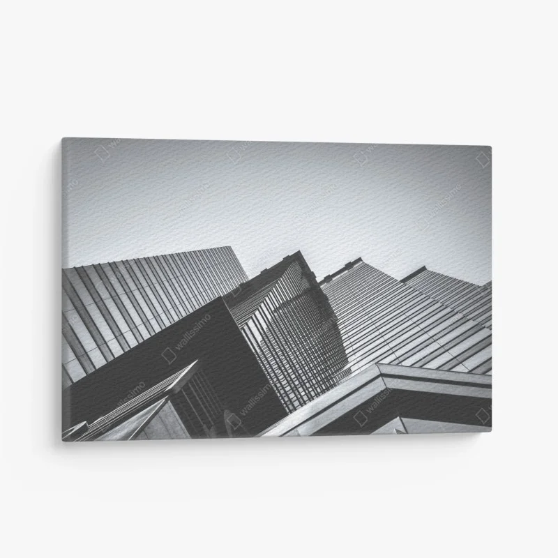 Cuadro en lienzo perspectiva urbana de Hong Kong en blanco y negro