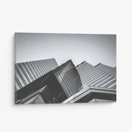 Cuadro en lienzo perspectiva urbana de Hong Kong en blanco y negro – Pixers®