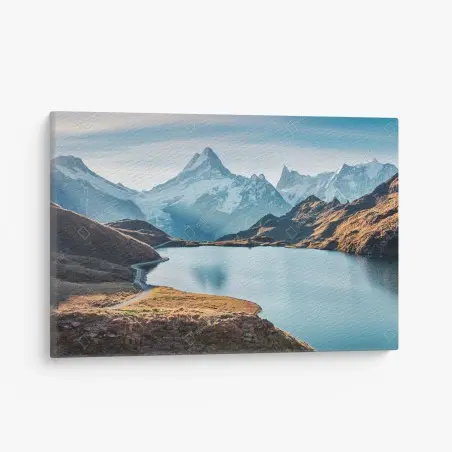 Cuadro en lienzo amanecer otoñal en Bachalpsee, Alpes Suizos – Pixers®