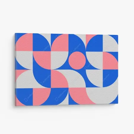 Cuadro en lienzo composición geométrica escandinava en rosa y azul – Pixers®