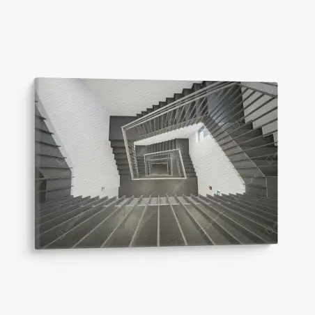 Cuadro en lienzo escalera geométrica vista cenital – Pixers®
