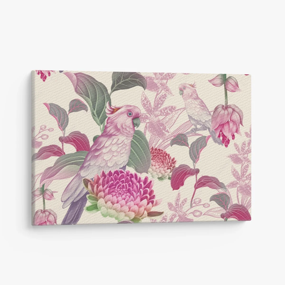 Cuadro en lienzo cacatúas y flores tropicales en tonos pastel – Pixers® Cuadro en lienzo cacatúas y flores tropicales en tonos pastel – Pixers®