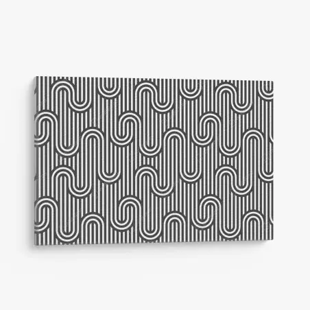 Cuadro en lienzo patrón óptico ondulado en blanco y negro – Pixers®