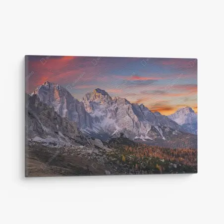 Cuadro en lienzo amanecer en montañas otoñales – Pixers®