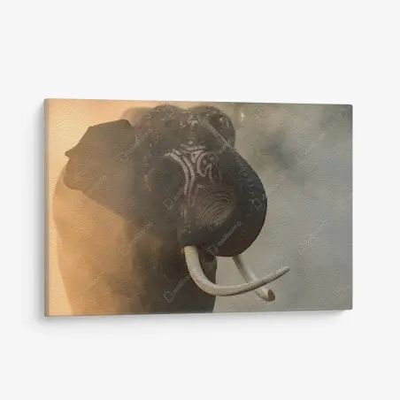 Cuadro en lienzo elefante de Surin en la niebla dorada – Pixers®