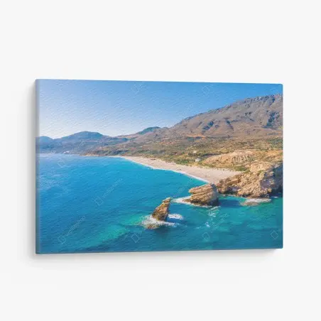 Cuadro en lienzo paisaje costero de aguas turquesa y acantilados – Pixers®