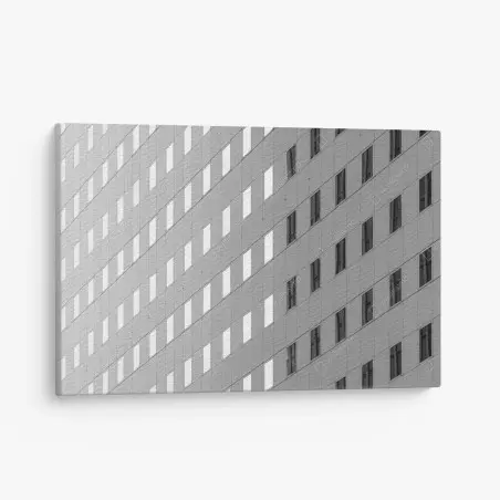 Cuadro en lienzo fachada geométrica en blanco y negro – Pixers®