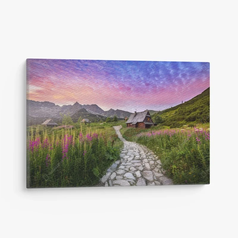 Cuadro en lienzo amanecer sereno en Hala Gasienicowa, Tatras