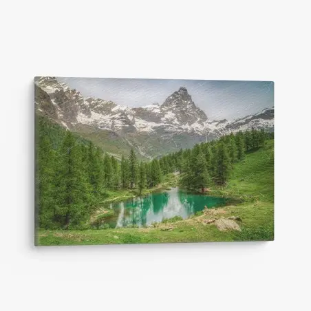 Cuadro en lienzo serenidad en el Lago Blu de Cervinia – Pixers®