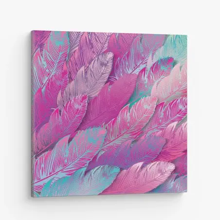 Cuadro en lienzo arte de plumas rosa iridiscente – Pixers®