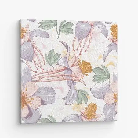 Cuadro en lienzo diseño floral vintage en tonos pastel – Pixers®