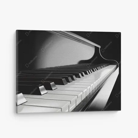 Cuadro en lienzo teclas de piano en blanco y negro – Pixers®