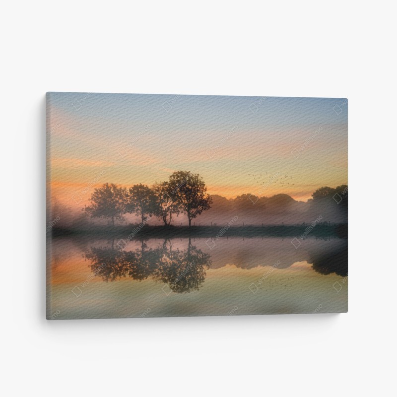 Cuadro en lienzo amanecer otoñal en la campiña de Inglaterra
