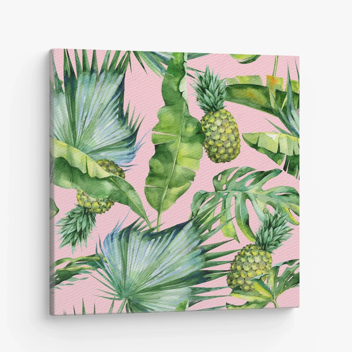 Cuadro en lienzo diseño tropical acuarelado de piñas y hojas verdes – Pixers® Cuadro en lienzo diseño tropical acuarelado de piñas y hojas verdes – Pixers®