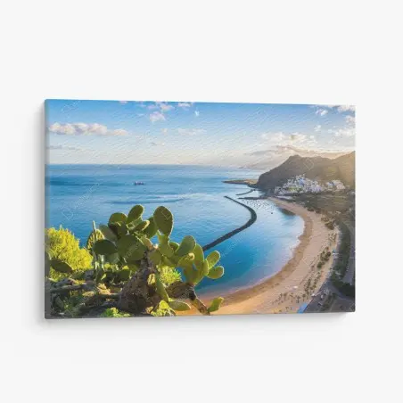 Cuadro en lienzo amanecer sobre la playa Las Teresitas, Santa Cruz de Tenerife – Pixers®
