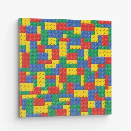 Cuadro en lienzo mural de ladrillos de juguete multicolor – Pixers®