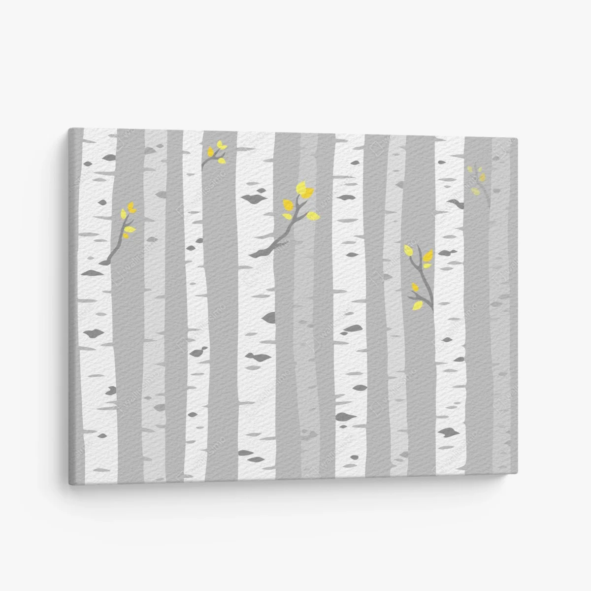 Cuadro en lienzo bosque de abedules minimalista con hojas amarillas – Pixers® Cuadro en lienzo bosque de abedules minimalista con hojas amarillas – Pixers®
