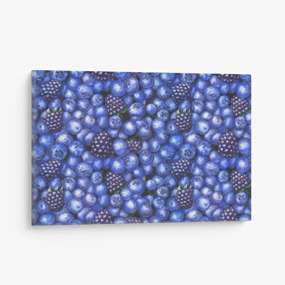 Cuadro en lienzo estampado de arándanos y moras para decoración – Pixers®