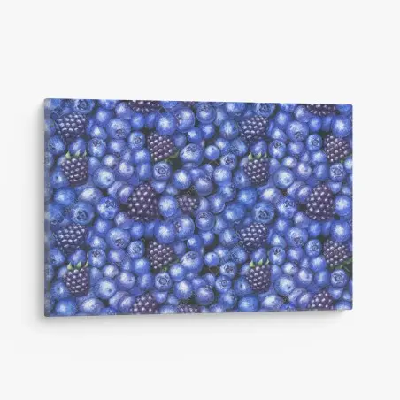 Cuadro en lienzo estampado de arándanos y moras para decoración – Pixers®