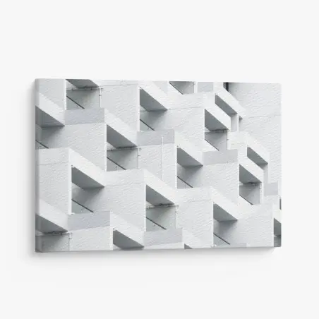 Cuadro en lienzo patrón arquitectónico blanco y minimalista – Pixers®