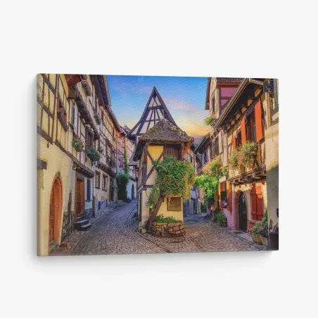 Cuadro en lienzo calles pintorescas de Eguisheim en Alsacia – Pixers®