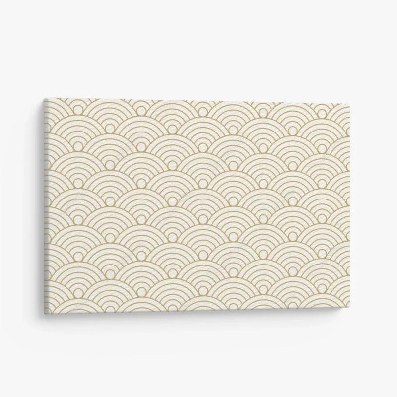 Cuadro en lienzo patrón semicircular dorado minimalista