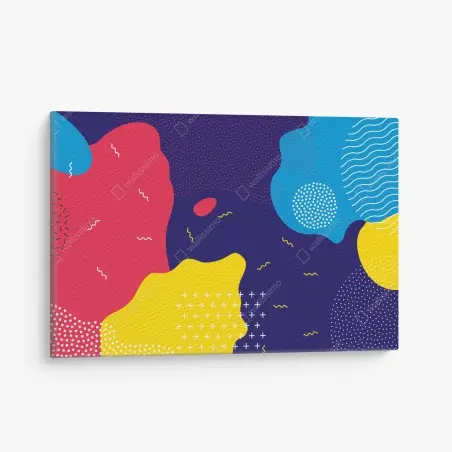Cuadro en lienzo diseño abstracto colorido estilo memphis – Pixers®