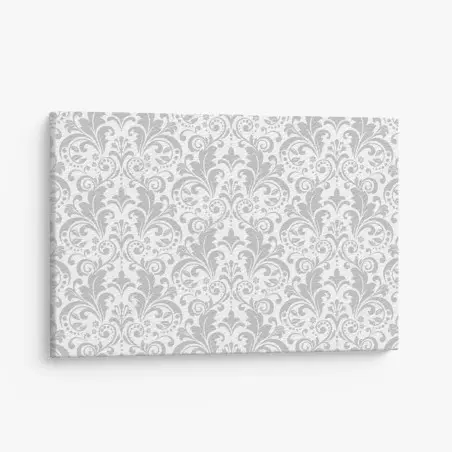 Cuadro en lienzo diseño damasco gris y blanco elegante – Pixers®