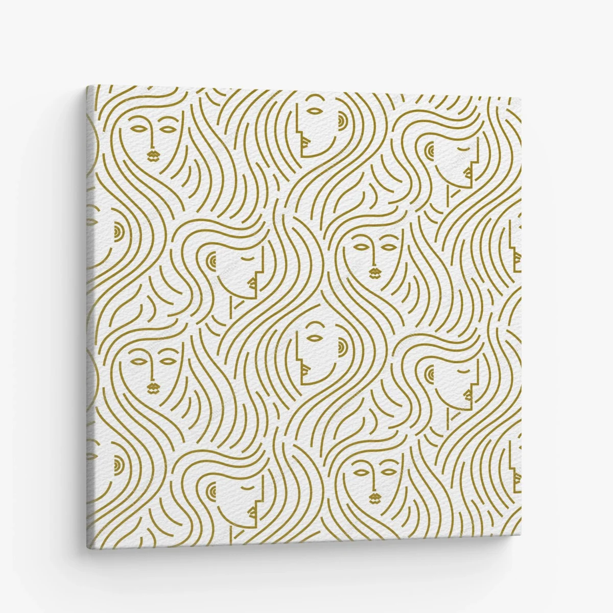 Cuadro en lienzo patrón abstracto de rostros femeninos en dorado – Pixers® Cuadro en lienzo patrón abstracto de rostros femeninos en dorado – Pixers®