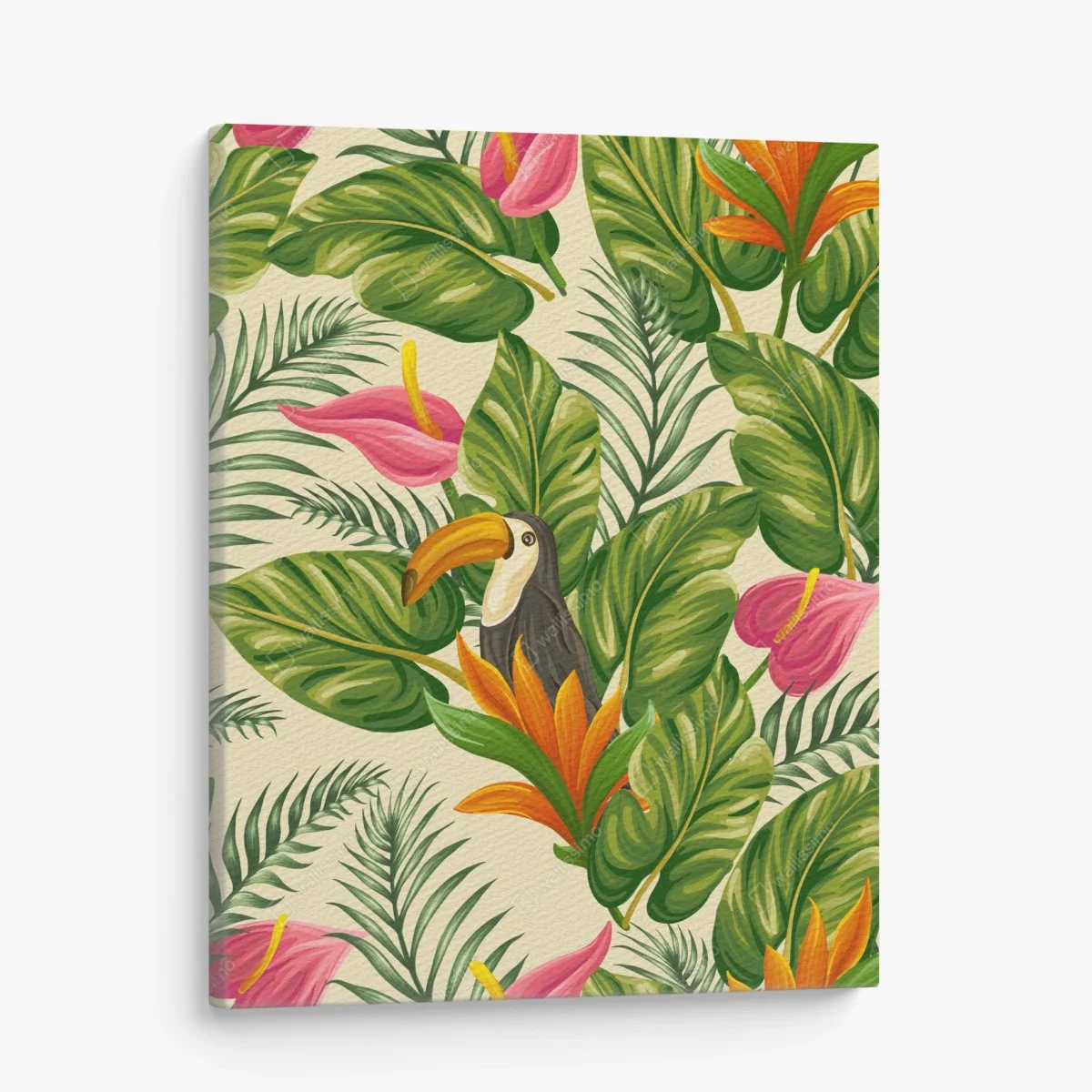 Cuadro en lienzo estampado tropical con tucán y hojas exuberantes – Pixers® Cuadro en lienzo estampado tropical con tucán y hojas exuberantes – Pixers®